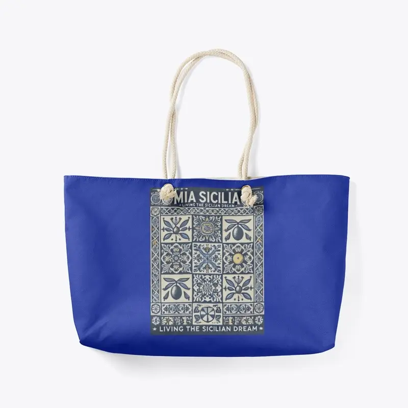 Mia Sicilia pattern weekender tote bag