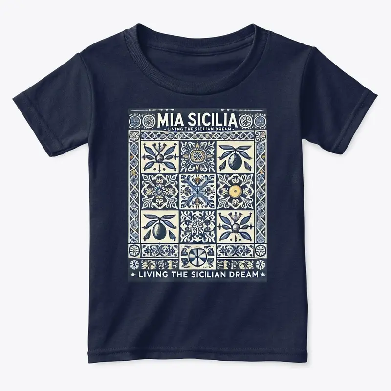 Mia Sicilia pattern toddler tee